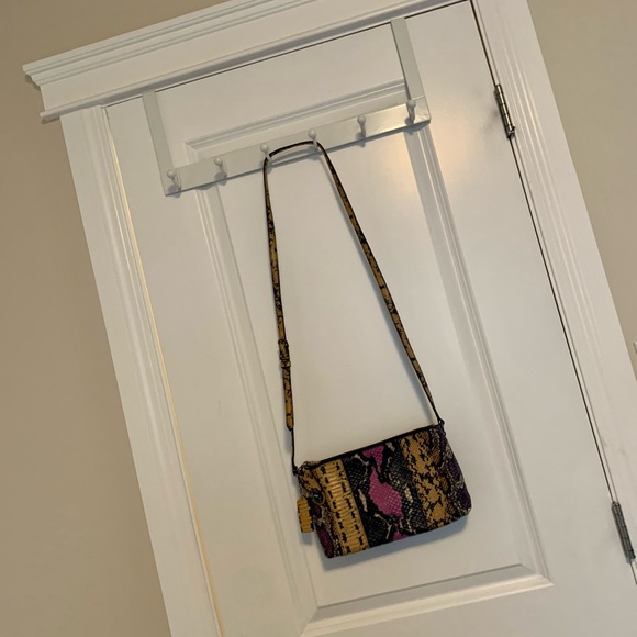 Coach leather handbag gold and purple snakeskin pattern two compartment purse - Picture 1 of 5